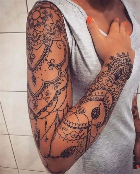 feminine mandala sleeve tattoo|female mandala tattoos.